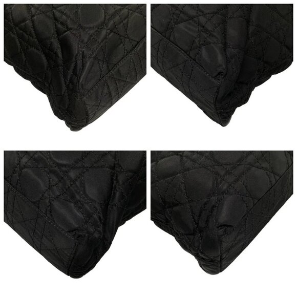 DIOR/ChristianDior Cannage Stitch-Black Nylon PatentLeather Tote Bag 606-072125 - Picture 6 of 14